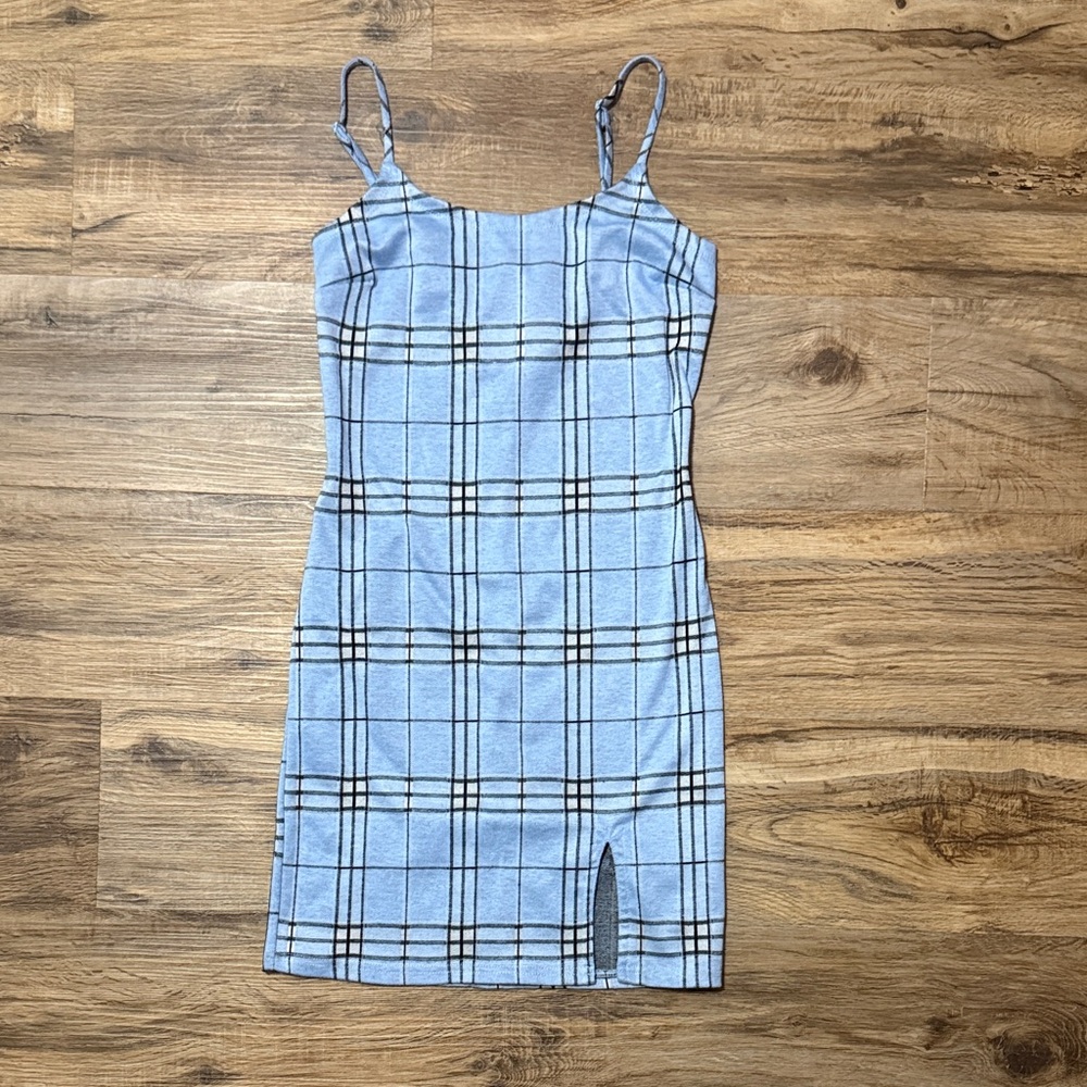 Blue Plaid Y2K Dress